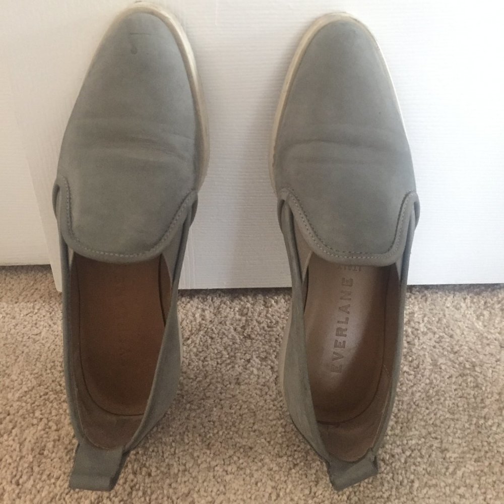 Everlane GREY NUBUCK SUEDE Slip On Loafers Size 6